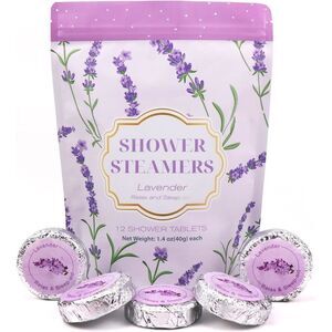 Lavender Shower Steamers for Aromatherapy and Stress Relief - 12 Pack.